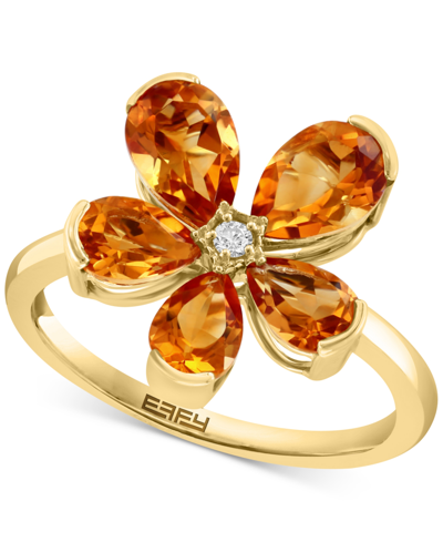 Effy Collection Effy Citrine (2-1/3 Ct. T.w.) & Diamond Accent Ring In 14k Gold