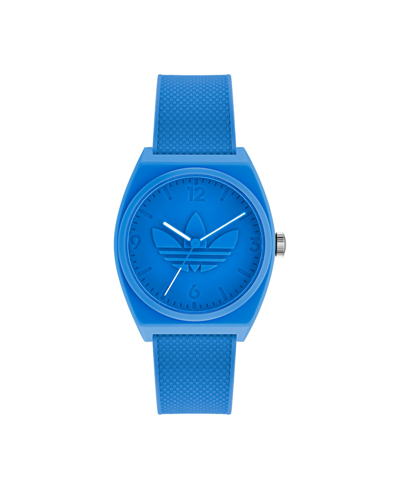 Adidas Originals Adidas Unisex Three Hand Project Two Blue Resin Strap Watch 38mm