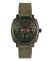 TED BAKER MEN'S CAINE GREEN LEATHER STRAP WATCH 42MM