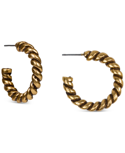 Patricia Nash Gold-tone Small Rope-look C-hoop Earrings, 1" In Russian Gold