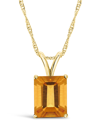 Macy's Citrine (3-1/7 Ct. T.w.) Pendant Necklace In 14k Yellow Gold