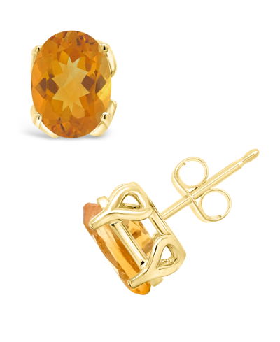 Macy's Citrine (2-3/8 Ct. T.w.) Stud Earrings In 14k Yellow Gold