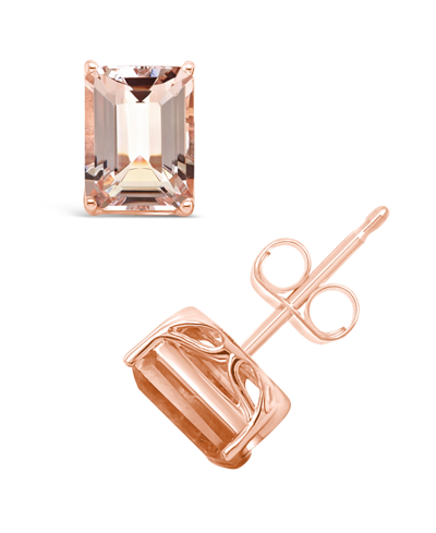 Macy's Morganite (2-3/4 Ct. T.w.) Stud Earrings In 14k Rose Gold