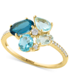 EFFY COLLECTION EFFY MULTI-GEMSTONE (1-7/8 CT. T.W.) & DIAMOND (1/10 CT. T.W.) RING IN 14K YELLOW GOLD