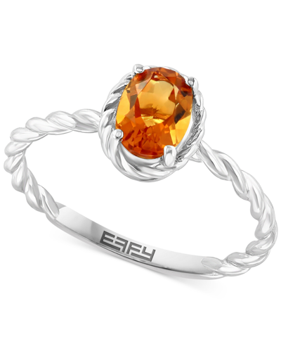 Effy Collection Effy Citrine Oval Rope Ring (3/4 Ct. T.w.) In Sterling Silver