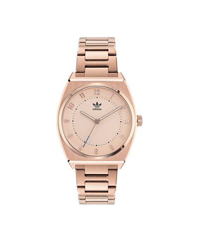 Adidas Originals Adidas Unisex Three Hand Code Two Rose Gold-tone Stainless Steel Bracelet Watch 38mm