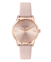 TED BAKER WOMEN'S FITZROVIA CHARM PINK LEATHER STRAP WATCH 34MM
