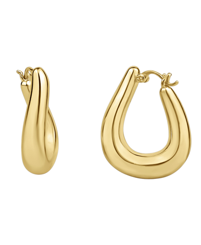 And Now This 18k Gold Plated Puff Hoop Earring