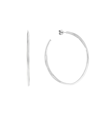 Calvin Klein Women's Stainless Steel Hoop Earrings In Silver-tone