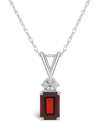 Macy's Garnet Pendant Necklace (2 Ct.t.w) In 14k White Gold In White Gold