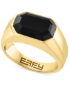 EFFY COLLECTION EFFY MEN'S ONYX RING IN 14K GOLD-PLATED STERLING SILVER