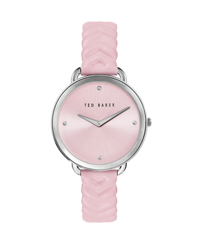 Ted Baker Women's Hettie Chevron Pink Leather Strap Watch 37mm