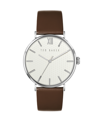 TED BAKER MEN'S PHYLIPA BROWN LEATHER STRAP WATCH 43MM