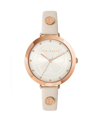 TED BAKER WOMEN'S AMMY MAGNOLIA CHAMPAGNE LEATHER STRAP WATCH 37.5MM