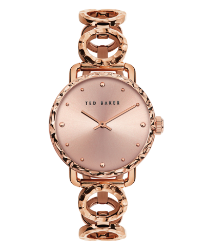 Ted Baker Women's Victoriaa Rose Gold-tone Stainless Steel Bracelet Watch 34mm