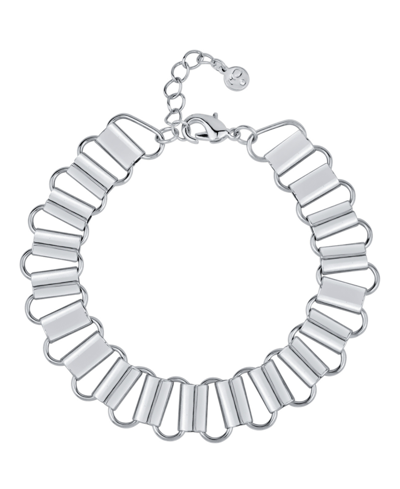 And Now This Oblong Chain Bracelet In Fine Silver Plated