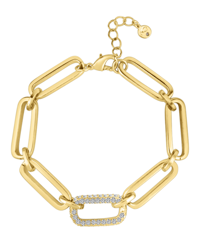 And Now This Cubic Zirconia Link Bracelet In Gold Plated