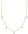 Macy's Diamond Accent Dangle Necklace In Sterling Silver Or 14k Gold-plated Sterling Silver, 16" + 2" Exten In Gold-plated Sterling Silver