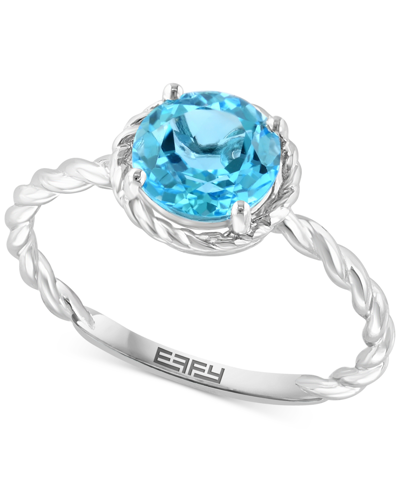 Effy Collection Effy Blue Topaz Rope-framed Ring (1-1/2 Ct. T.w.) In Sterling Silver