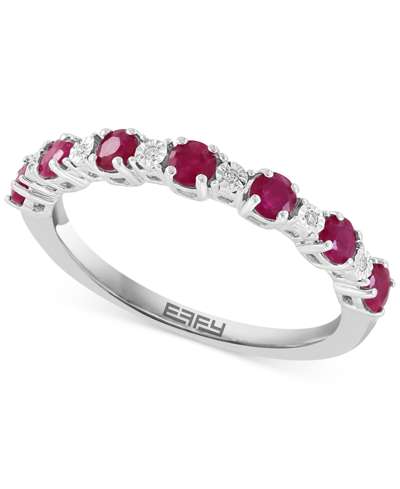Effy Collection Effy Sapphire & Diamond Accent Stacking Ring In Sterling Silver (also Available In Ruby And Emerald)
