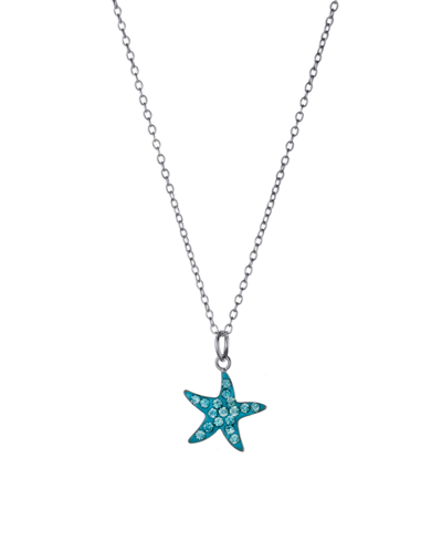 Giani Bernini Crystal Starfish Pendant Necklace (0.07 Ct. T.w.) In Sterling Silver