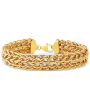 Macy's Woven Link Wide Chain Bracelet In 10k Gold In Yellow Gold