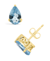 Macy's Topaz (2-1/10 Ct. T.w.) Stud Earrings In 14k Yellow Gold In Sky Blue Topaz