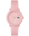 LACOSTE WOMEN'S L.12.12 PINK SILICONE STRAP WATCH 36MM