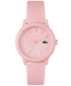 Lacoste Women's L.12.12 Pink Silicone Strap Watch 36mm In Pink