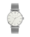 TED BAKER MEN'S PHYLIPA SILVER-TONE STAINLESS STEEL MESH WATCH 43MM
