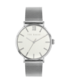 Ted Baker Men's Phylipa Silver-tone Stainless Steel Mesh Watch 43mm In Silver-tone