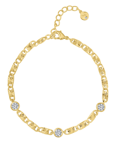 And Now This Cubic Zirconia Diamond Cut Chain Bracelet In Gold Plated
