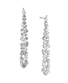 Eliot Danori Silver-tone Cubic Zirconia Cluster Linear Drop Earrings, Created For Macy's In Silver-tone