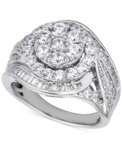 Macy's Diamond Round & Baguette Swirl Ring (2-1/2 Ct. T.w.) In 14k White Gold