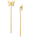 GIANI BERNINI BUTTERFLY THREADER DROP EARRINGS IN 18K GOLD-PLATED STERLING SILVER, CREATED FOR MACY'S