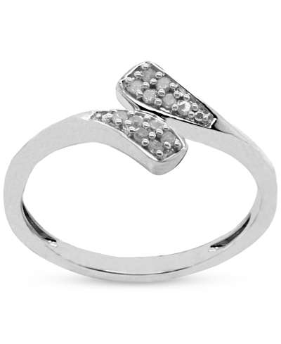 Macy's Diamond Bypass Ring (1/10 Ct. T.w.) In Sterling Silver