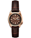 SEIKO WOMEN'S AUTOMATIC 5 SPORTS BROWN LEATHER STRAP WATCH 28MM