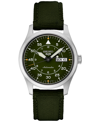Seiko Men's Automatic 5 Sports Green Nylon Strap Watch 39mm In Green
