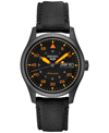 Seiko Men's Automatic 5 Sports Black Nylon Strap Watch 39mm In Black