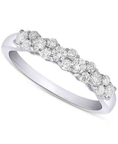 Forever Grown Diamonds Lab-created Diamond Cluster Band (1/2 Ct. T.w.) In Sterling Silver
