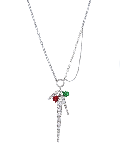 Betsey Johnson Stone Icicle Pendant Necklace In Multi