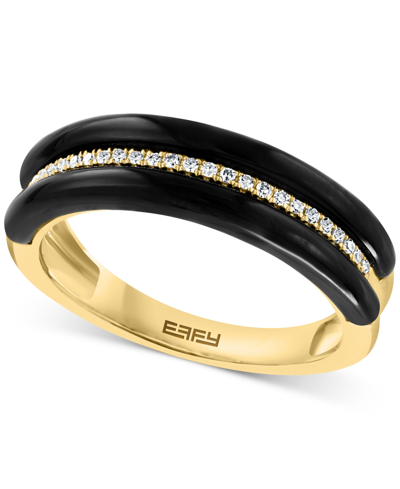 Effy Collection Effy Onyx & Diamond (1/10 Ct. T.w.) Ring In 14k Gold