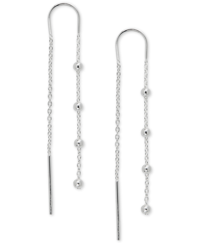 Giani Bernini Polished Ball Chain Threader Drop Earrings In 18k Gold-plated Sterling Silver, Created For Macy's (a