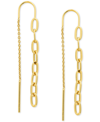Giani Bernini Chain Link Threader Drop Earrings In 18k Gold-plated Sterling Silver, Created For Macy's (also In St In Gold Over Silver