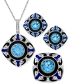Macy's Swiss Blue White Topaz Enamel Jewelry Collection In Sterling Silver In Blue