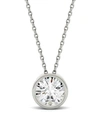 CHARLES & COLVARD MOISSANITE BEZEL SOLITAIRE PENDANT 1 2 CT T.W. 1 CT. T.W. DIAMOND EQUIVALENT IN 14K WHITE OR YELLOW 