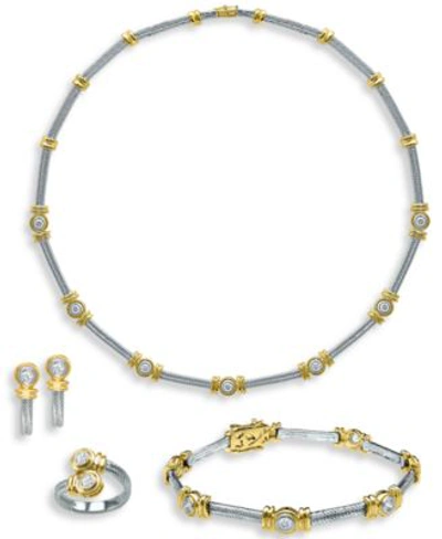 Macy's Diamond Bezel Two Tone Jewelry Collection In 14k Gold White Gold In Two-tone