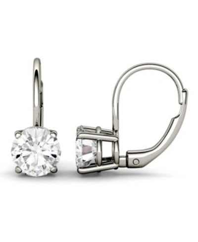 Charles & Colvard Moissanite Leverback Earrings 1 Ct. T.w. 3 Ct T.w. Diamond Equivalent In 14k White Or Yellow Gold In White Gold