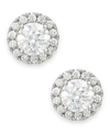 Macy's Diamond Round Halo Stud Earrings In 14k White Gold 1 3 1 Ct. T.w. In White Gold