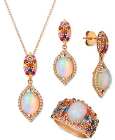 Le Vian Multi Gemstone Vanilla Diamond Pendant Necklace Earrings Ring Collection In 14k Rose Gold In Opal